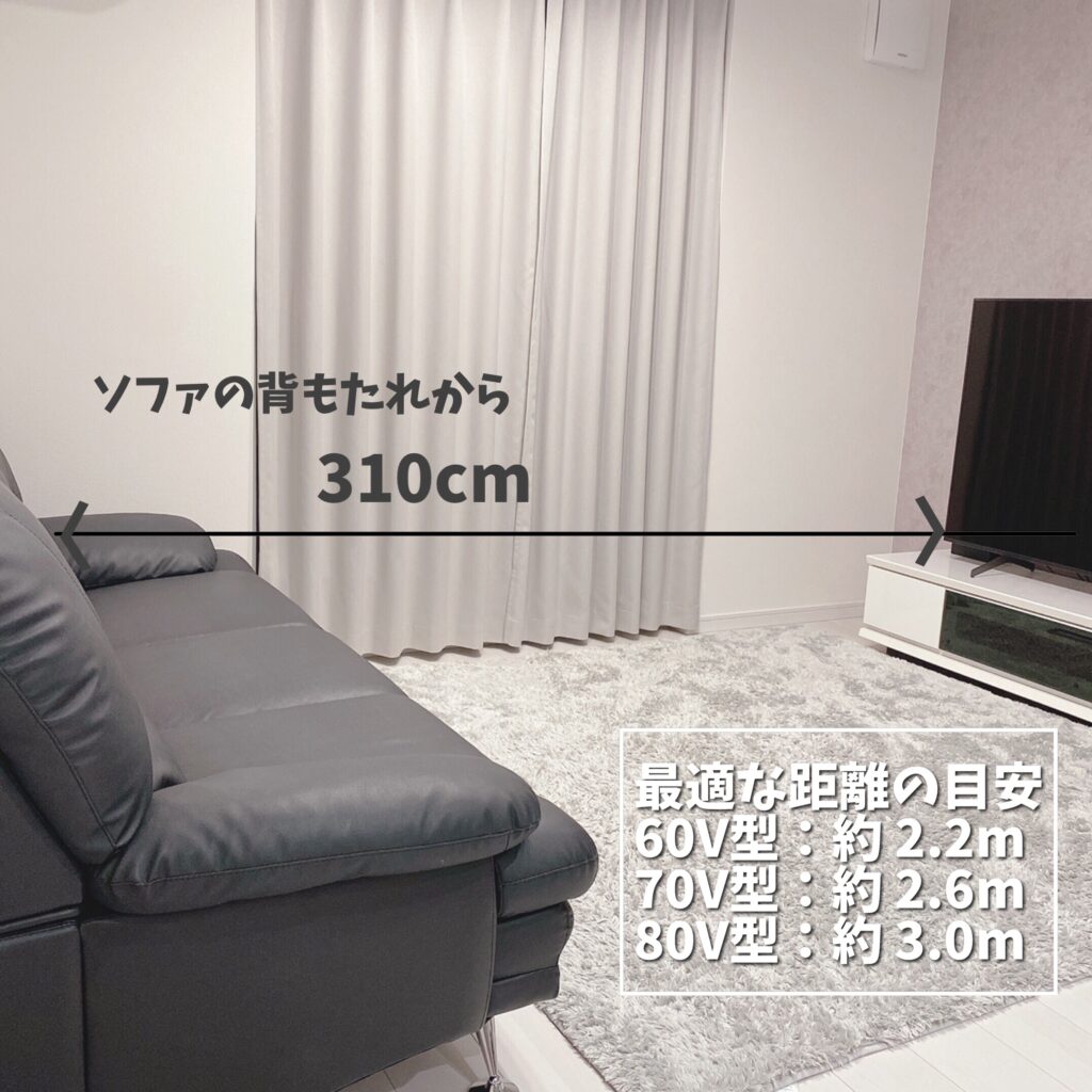 ソファとテレビの距離